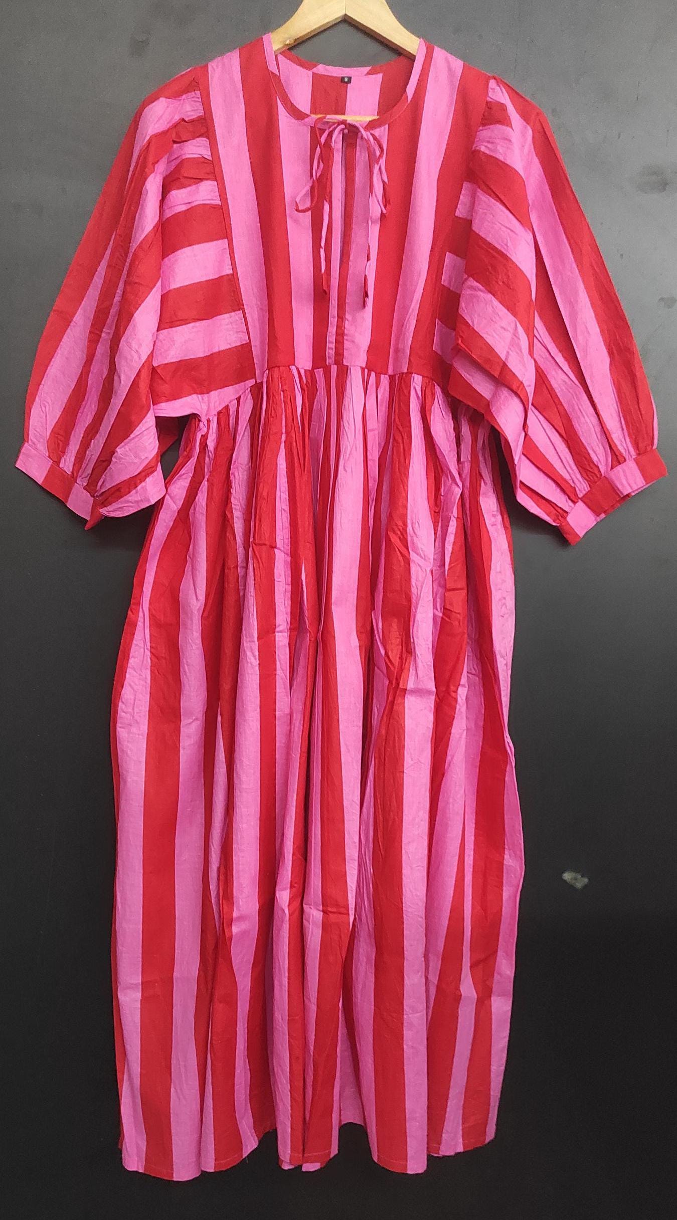 Red Pink Midi Dress - Etsy