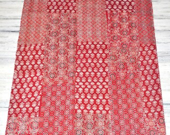 Kantha Quilt Handmade Kantha Bedcover BHARTIYAN Kantha Bedspread Throw Cotton Blanket Gudari Kantha King Quilt For Sale ,Gift for