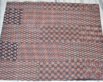Kantha Quilt Handmade Kantha Bedcover BHARTIYAN Kantha Bedspread Throw Cotton Blanket Gudari Kantha King Quilt For Sale ,Gift for