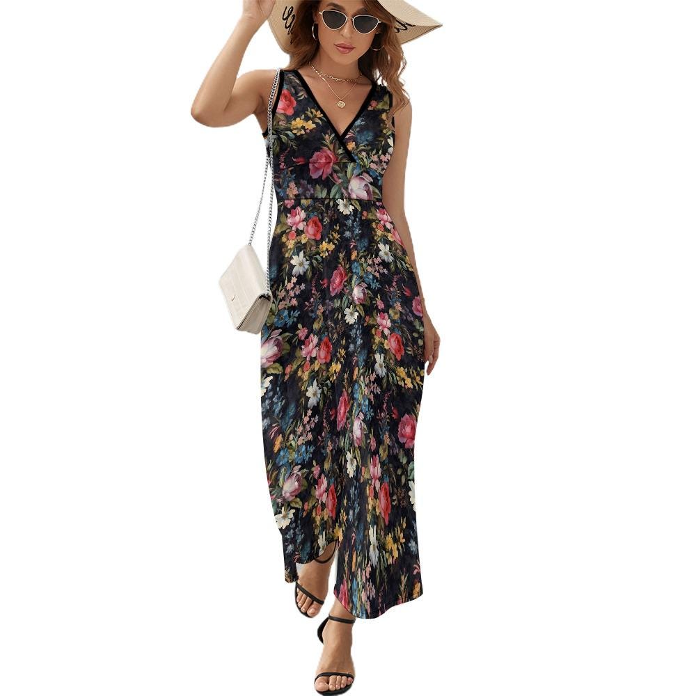 black corset dress long A-Line Detachable Sleeves Homecoming Vintage Denim Spaghetti Strap Color:Lavender Floral Print fabric_type:Regular Ponte