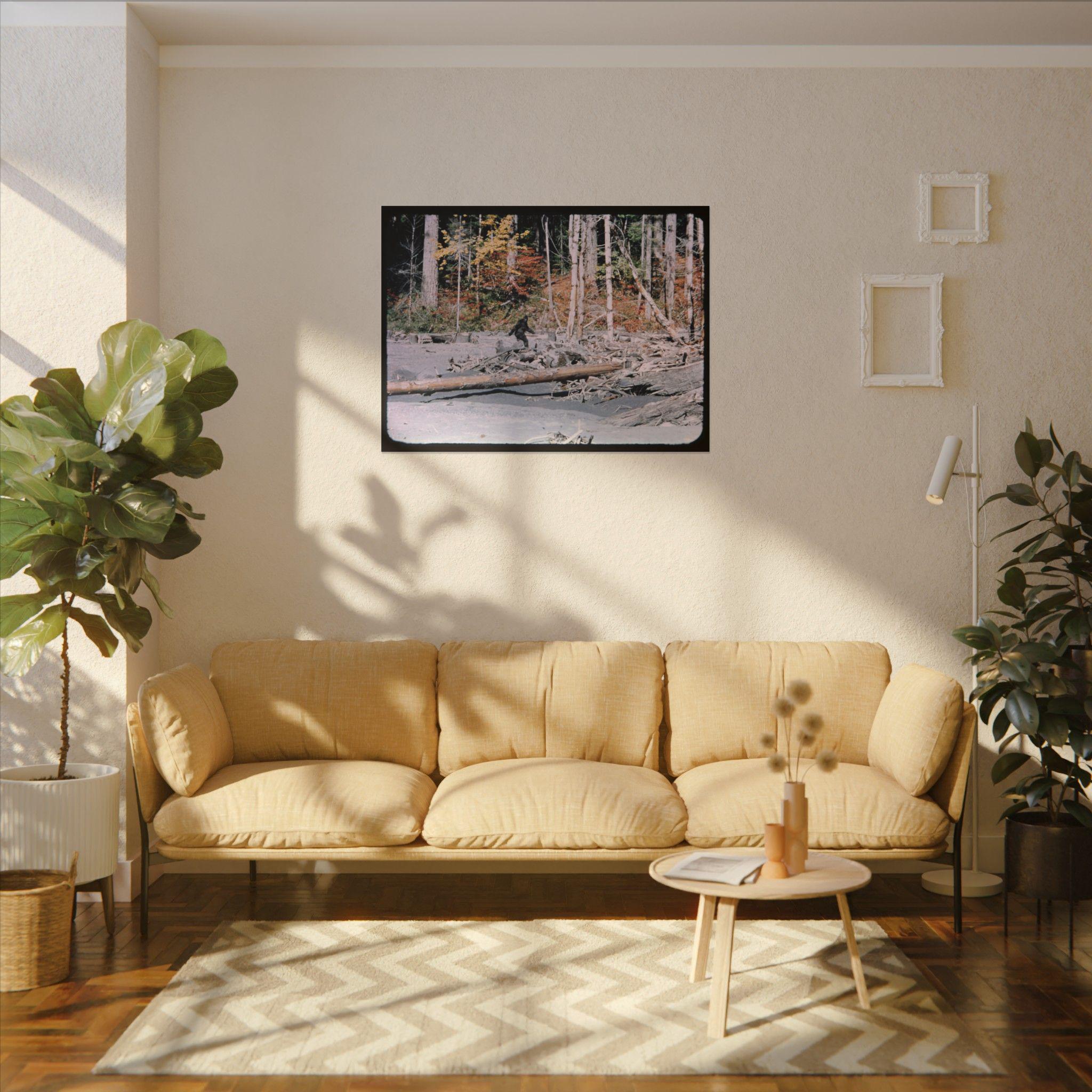 Tableau Encadré Bigfoot - Film Patterson-Gimlin 352 - Impression Sur Toile - Neuf