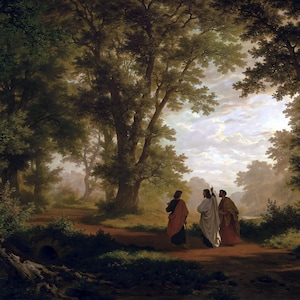Jesús en el camino a Emaús (descarga digital para impresión en tamaños 8x11" y 24x18")