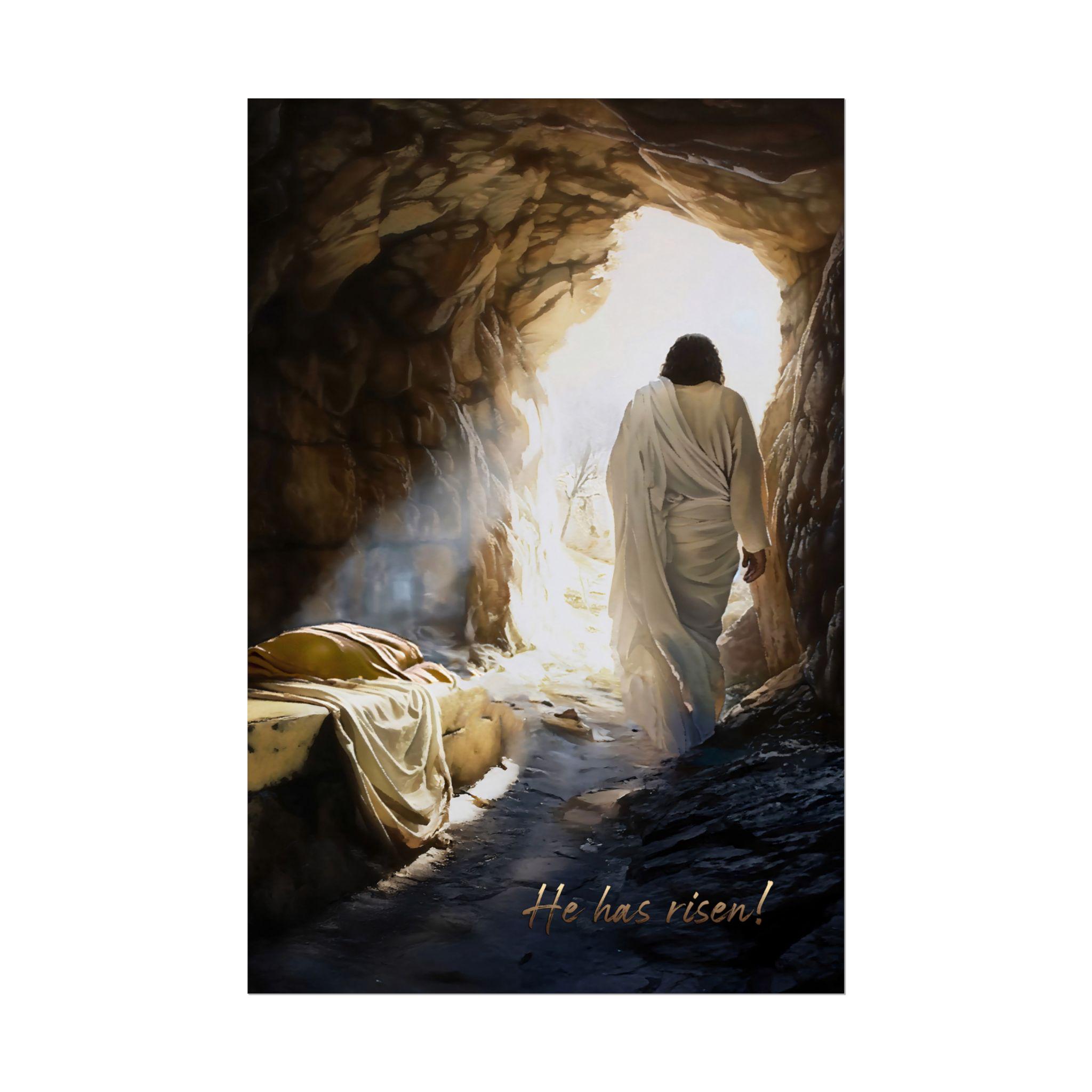 Jesus He Has Rison Poster - He Has Risen - Jesus Victory Over Death, a Fine Art Print on ...