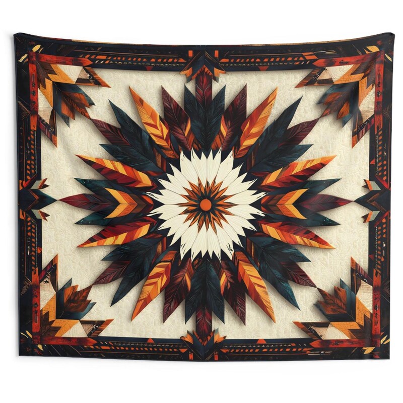 Illustration of Geometric Tapestry Art