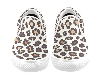 Leopard Print - Slip-on Canvas Women's Shoes