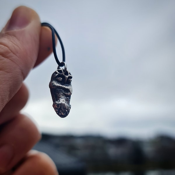 Landvættir. Nature Spirit. Maan Haltija. Norse mythology creature silver pendant