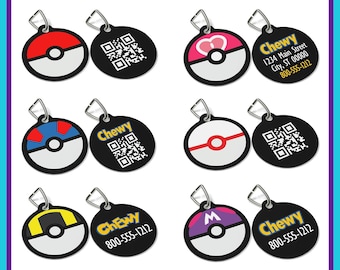 Pokemon Tag | Pokémon Tags | Poke Ball Dog Tag | Pokemon Pet ID Tag |Custom Pokemon Dog Tag | Pet ID Tag | Fun & Unique Gift