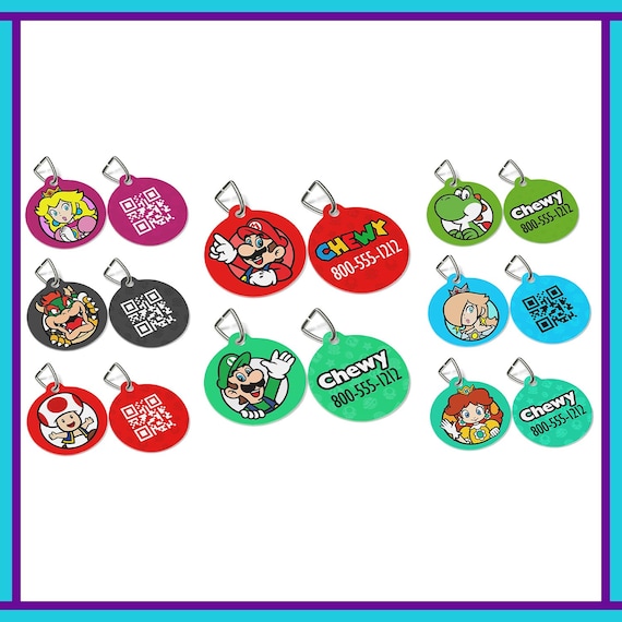 Super Mario Tag | Super Mario Brothers Tag | Dog Tag | Pet ID Tag | Super Mario Custom Dog Tag | Fun & Unique Gift