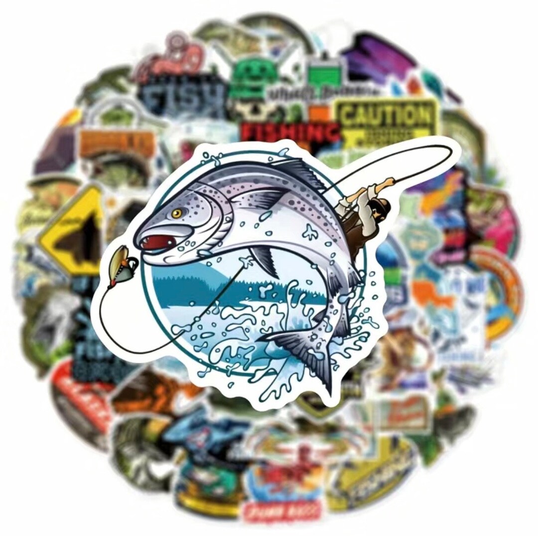 50 PCS Fishing Sticker Pack/outdoor Stickers/fishing Etsy