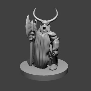Dwarf Barbarian with big beard mini