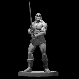 Human Male Barbarian with Greatsword mini