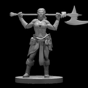 Half Orc Female Barbarian with a BattleAxe mini