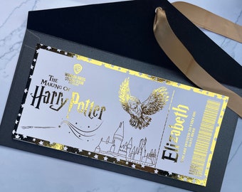 The Making of Harry Potter Tour Ticket | Personalised | Wizarding World| Wizard Studio|Gryffindor | Slytherin | Hufflepuff | Valentine's day