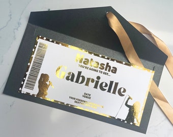 Gabrielle Tour Foil Print Concert Ticket | Rock | Birthday | Unofficial | Show | Music | Birthday | Anniversary | Mum | Sister | Nam