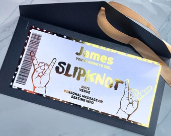 Slipknot Foil Print Concert Ticket | Gold | Unofficial | Show | Music | Father's Day | Shiny | Golden Ticket | Printed | Rock | Metal