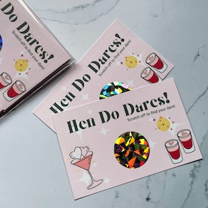 Hen Do Party Dares | Scratch Off Party Favours | Scratch Cards | Wedding | Bridesmaid | Bachelorette | Hen Party | Bride | Games | Tropical