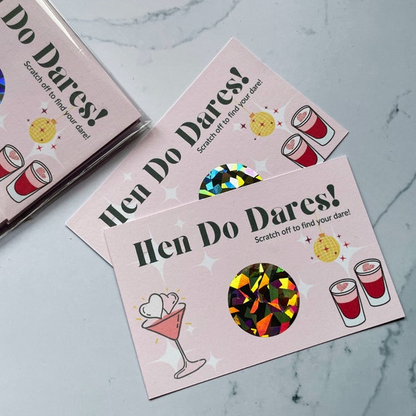 Hen Do Party Dares | Scratch Off Party Favours | Scratch Cards | Wedding | Bridesmaid | Bachelorette | Hen Party | Bride | Games | Tropical