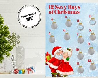 Sexy Advent Calendar | Naughty List | Boyfriend | Girlfriend | 12 Days of Christmas | Scratch Off | Dares | Stocking | elf on the shelf