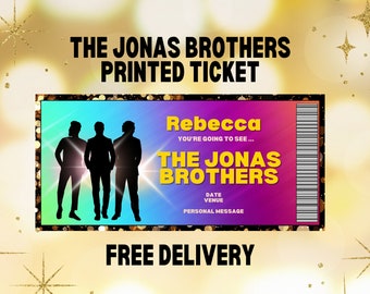 The Jonas Brothers | Printed Ticket | Personalised | Concert | Show | Valentine's day | Birthday | Music | Girlfriend | Tour | Sister | Mum