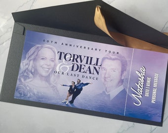 Personalised Torvill & Dean 50th Anniversary Tour Ticket - Our Last Dance Celebration! | Printed Ticket | Dancing on Ice | Mother's Day  Mum