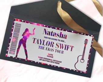 Taylor Swift Foil Print Concert Ticket | Swiftie | Birthday | Unofficial | Show | Music | Birthday | Eras Tour | Mum | Sister | Daughter |