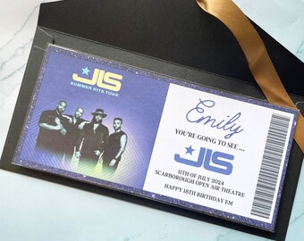 JLS Summer Hits Tour Personalised Concert Tickets | Printed | Music | Concert | Birthday | Valentine's day | Show | Daughter