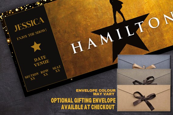 Hamilton Tickets Personalised Tour Show Valentine s Day Gift
