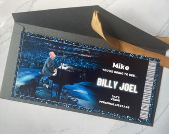 Billy Joel Concert Ticket | Printed Ticket | Unofficial | Show | Music | Father's Day | Mother's Day | Birthday | Piano Man