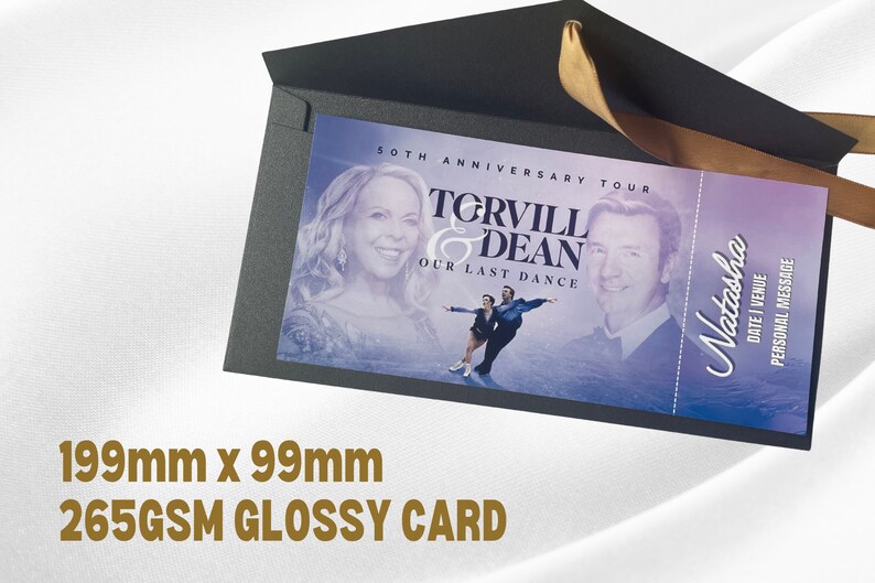 Personalised Torvill & Dean 50th Anniversary Tour Ticket Our Last Dance Celebration Printed Ticket Dancing on Ice Mother's Day Mum image 3