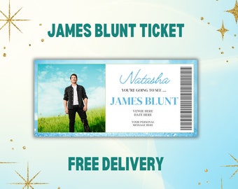 James Blunt Ticket | Concert | Show | Music | Personalised | Printed | Valentine's Day | Birthday | Who We Used To BE