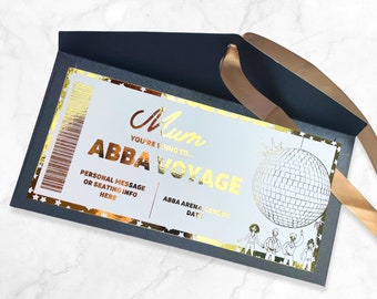 ABBA Voyage Personalised Concert Ticket | Show | Gold Foil | Surprise | Voucher | Birthday | Mother's Day | Father's Day | Anniversary