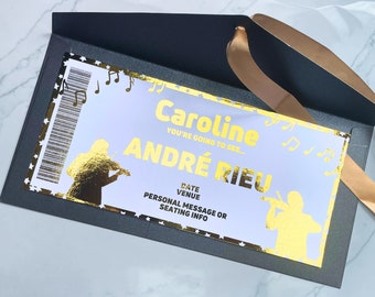 André Rieu Foil Print Concert Ticket | Gold | Unofficial | Show | Music | Violin |  Father's Day | Shiny | Golden Ticket | Printed