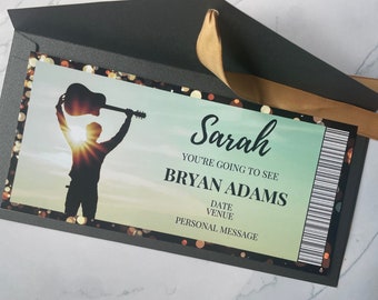 Bryan Adams Concert Ticket | Printed Ticket | Unofficial | Show | Music | Father's Day | 90s | Mother's Day