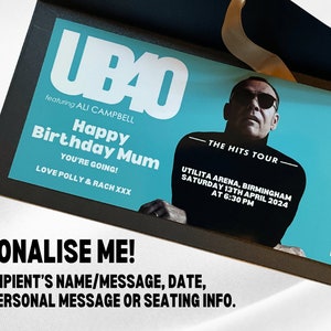 UB40 Concert Ticket Printed Ticket Unofficial Show Music Father's Day Mother's Day Birthday image 3