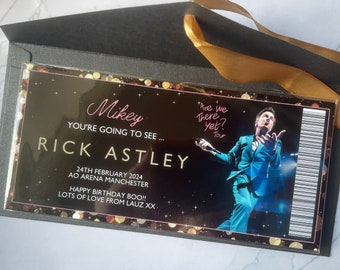 Rick Astley | Are We There Yet? Tour | Printed Ticket | Personalised | Concert | Show | 80s | Valentine's Day | Mum | Birthday |Mother's Day