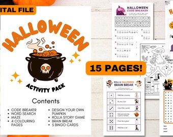 Kids Halloween Activity Pack | Halloween Party | School | Children | Party Games | Busy book