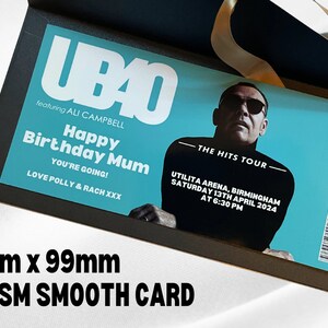 UB40 Concert Ticket Printed Ticket Unofficial Show Music Father's Day Mother's Day Birthday image 2