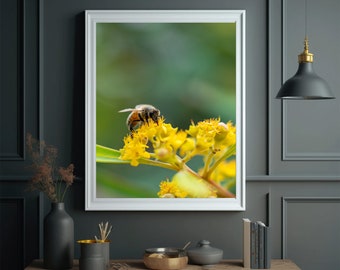 Digital Print Download Bee Flower Art Wall