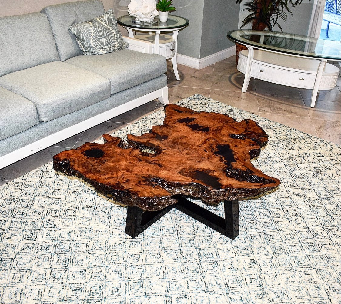 Redwood Burl Wood Clock Mantle Desk Office Gifts for Men 2 Tone Sittin –  Happy Wood Products