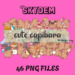 46 PNG Files Capybara, 46 PNG Files Capybara, Capybara Designs, Digital Download, PNG Files, Capybara Designs, Digital Download, Cute