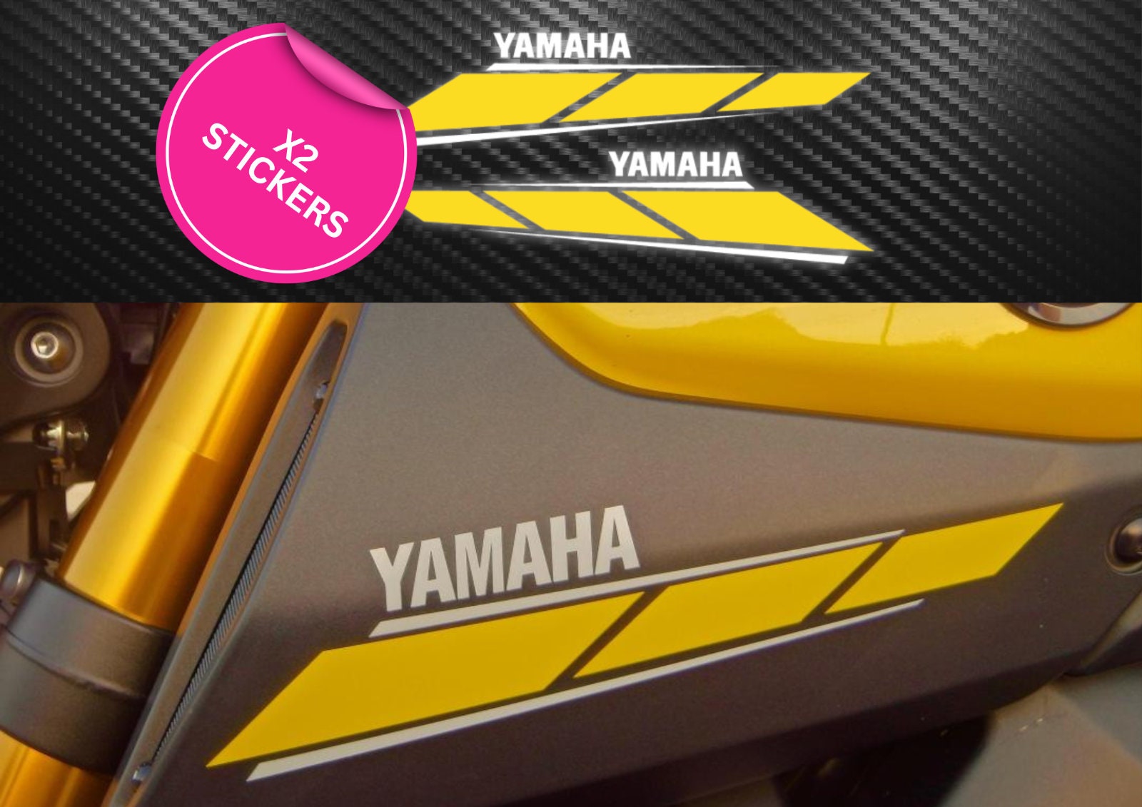 2pcs Yamaha Racing Flag Vinyl Decal Sticker Emblem Stickers