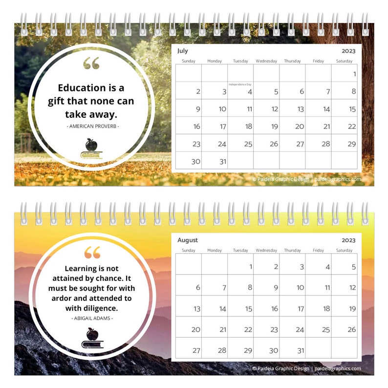 Inspiring Quotes for Teachers Desk Calendar Etsy
