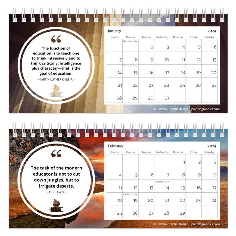 Inspiring Quotes for Teachers Desk Calendar Etsy