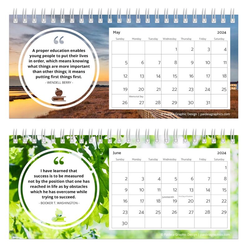 Inspiring Quotes for Teachers Desk Calendar Etsy