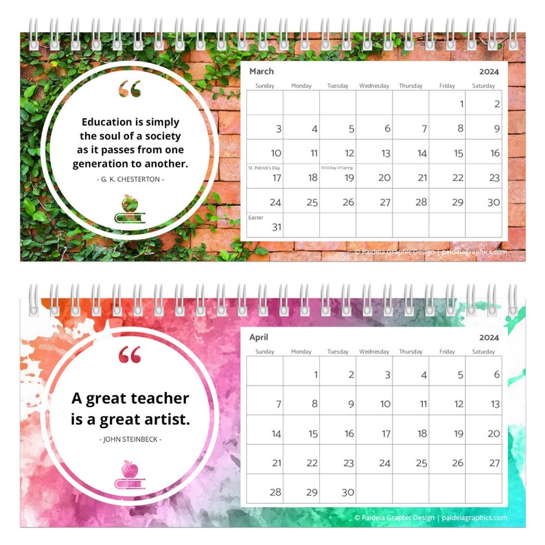 Inspiring Quotes for Teachers Desk Calendar Etsy