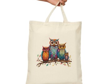 Bolsa De Búho, Regalo Para Amantes De Los Búhos, Bolsa De Lona Con Estampado De Aves, Bolsa De Estilo Cottagecore, Bolsa De Búho Pintada A Mano Con Acuarela, Bolsa De Vida Silvestre