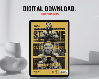 May include: A digital download poster for UFC 288, featuring a yellow and black design with the text "DIGITAL DOWNLOAD" and "FIGHTPOSTERS." The poster showcases fighters and event details.