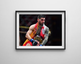 Ilia Topuria Póster UFC Wall Art Frame MMA / Impresión digital