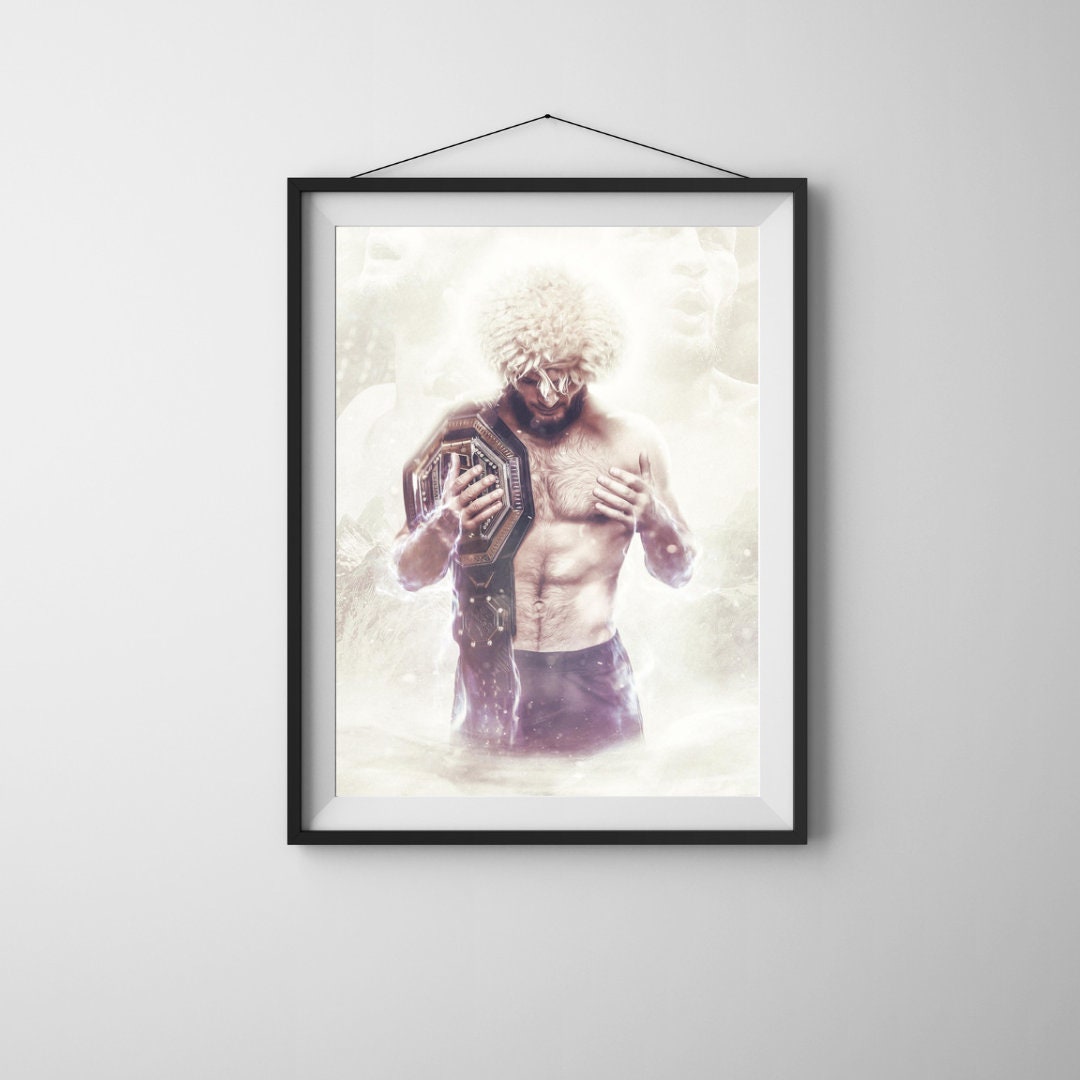 Poster Khabib Nurmagomedov UFC - Ruskov Fighter, Art Mural MMA, Format A0