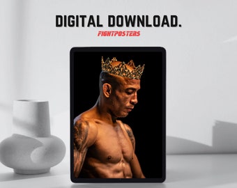May include: Digital download poster featuring a shirtless man wearing a gold crown, set against a black background. The poster includes the text "DIGITAL DOWNLOAD." and the Fightposters logo.